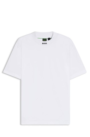 Relaxed fit majica od rastezljivog pamuka s logo ovratnikom