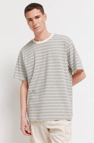 Teksturirana majica kratkih rukava s prugastim uzorkom