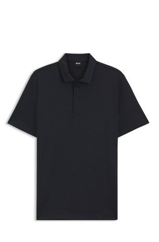 Cotton-blend short-sleeved polo