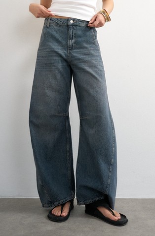 TSVEA barrel fit jeans hlače s visokim strukom