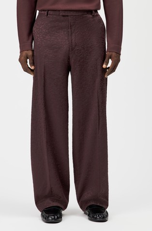 Cotton-blend structured trousers