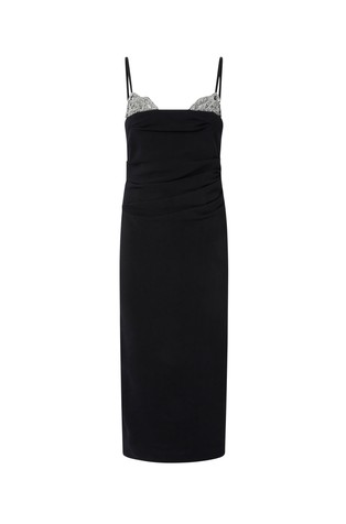 Slim-fit midi dress with jewel embroidery