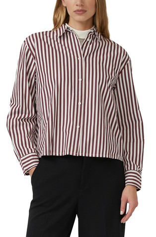 Prugasta pamučna košulja s elastičnim rubom na stražnjoj strani