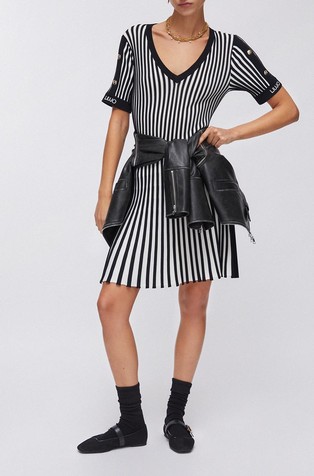 Short striped knit dress