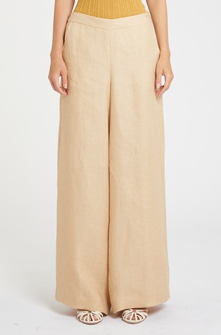 Lanene hlače sa širokim nogavicama