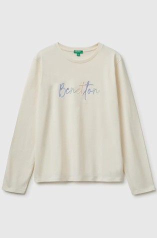Long-sleeved T-shirt with logo embroidery