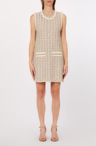 Short knit dress with rhinestones