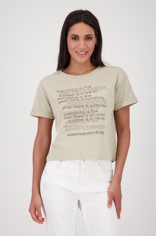 Pamučna majica s natpisom i ukrasnim kamenčićima