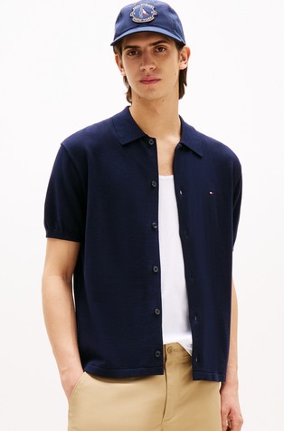 Regular fit pletena košulja kratkih rukava