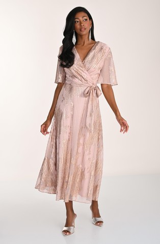 Coctail midi haljina sa svjetlucavim lurex vlaknima