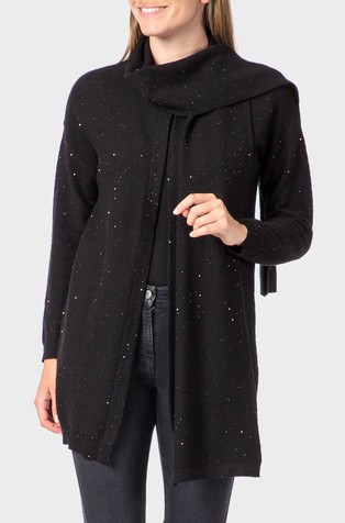 Sequins jacket with scarf