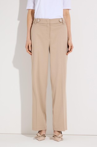 Straight trousers with a ribbed texture