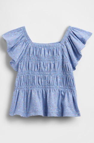 Baby & Toddler Smocked Flutter-Sleeve Top