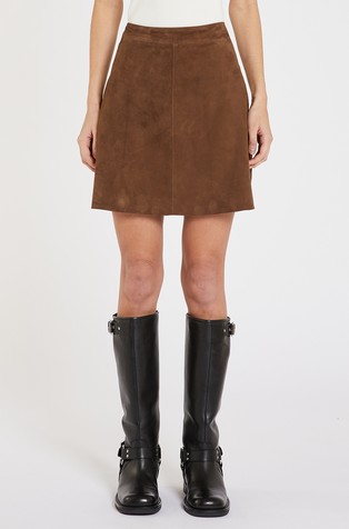 Mini suknja od brušene kože