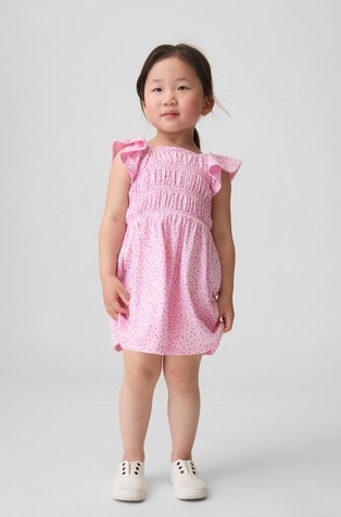 Prošivena haljina s nabranim rukavima za djecu djevojčice