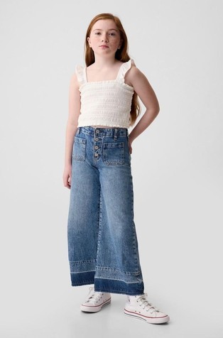 Wide leg denim hlače za djevojčice