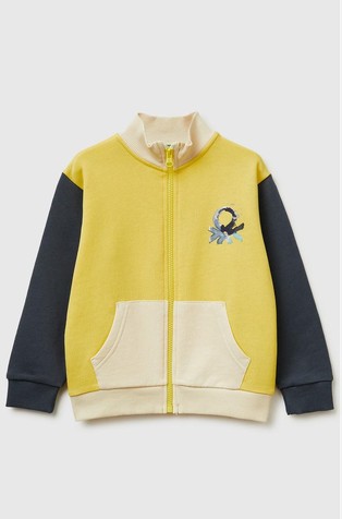 Organic cotton logo zip-up sweatshirt
