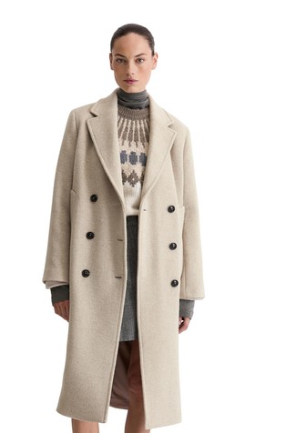 Kaput od mješavine vune s dvorednim kopčanjem