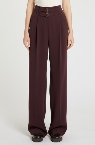High-waisted cady trousers