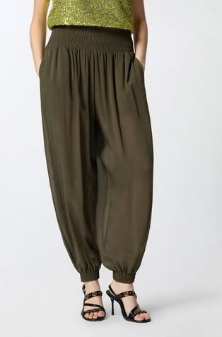Sheer balloon-fit trousers