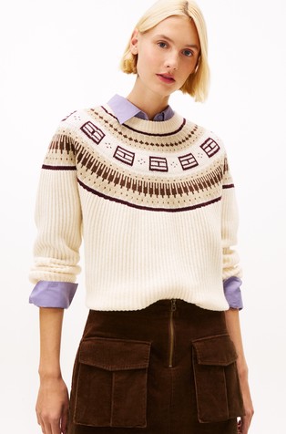 Fair Isle relaxed fit pleten vuneni pulover