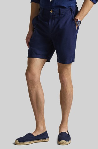 Classic Fit Linen-Cotton Shorts
