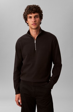 Pleten pamučni pulover s djelomičnim kopčanjem