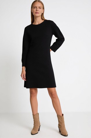 Viscose-blend knit short dress