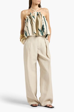 Linen top with pattern