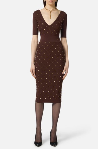 Pletena haljina s ukrasnim zakovicama