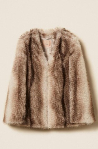 Faux fur cape jacket