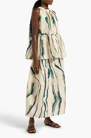 Linen blouse with pattern