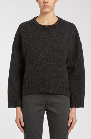 Monochrome relaxed pleten pulover od djevičanske vune