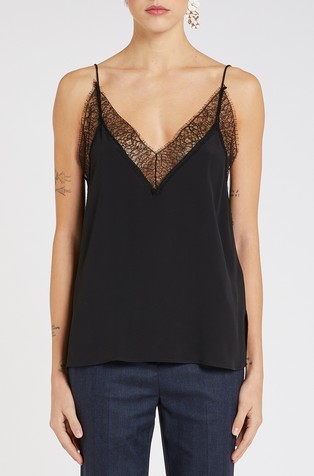 Satenski top s čipkom