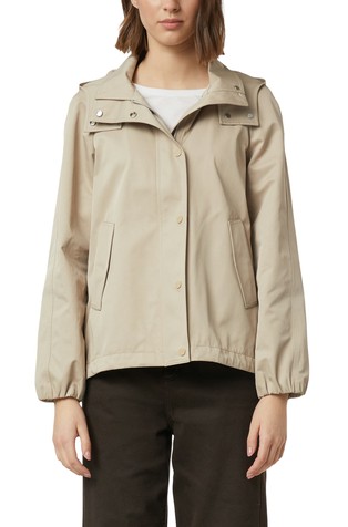 Cotton blend jacket with fixed hood