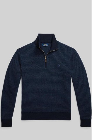 Washable Wool Quarter-zip Sweater