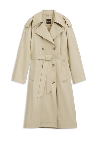 Relaxed-fit water-repellent trench coat