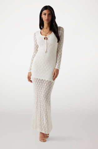 Rupičasto pletena duga viskozna haljina