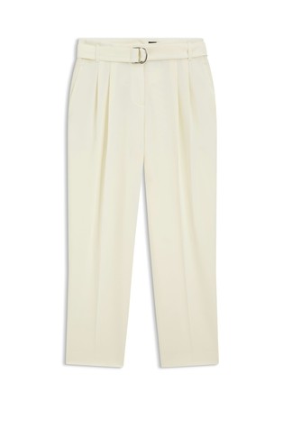 Tapered fit hlače od krep tkanine s remenom