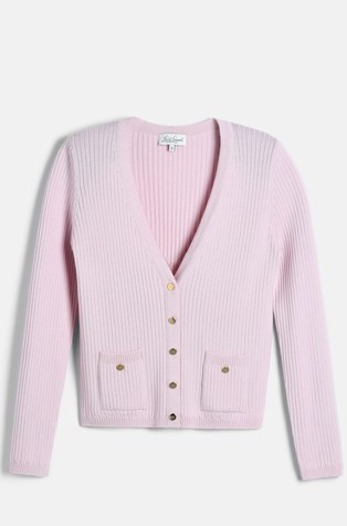 Ribbed-knit wool cardigan