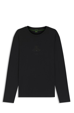 Pamučna majica dugih rukava s logo otiskom