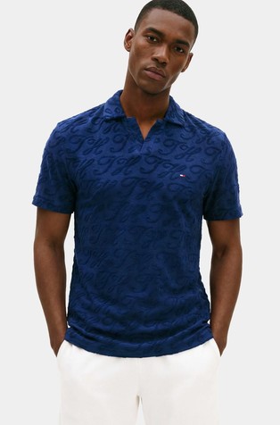 Jacquard Towelling Short-sleeved Polo Shirt