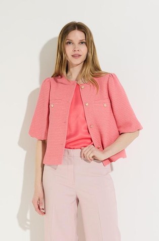 Short sleeved bouclé jacket
