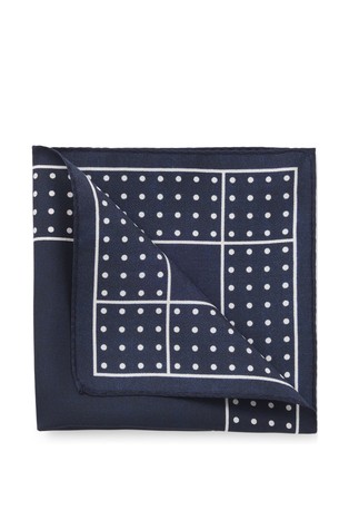 Silk pocket square with printed pattern