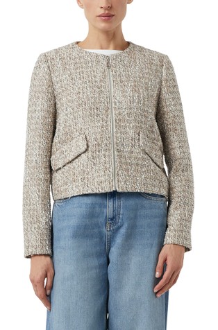 Cropped jakna od tvida sa svjetlucavim vlaknima