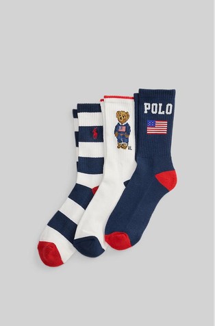 Polo Bear Crew Sock 3-pack