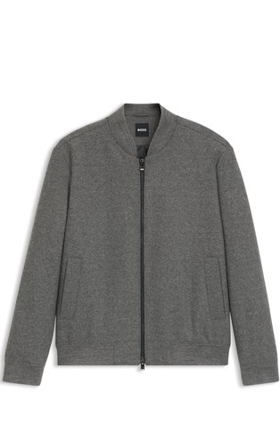 Slim fit bomber jakna od rastezljive flanelske tkanine