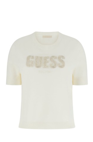 Pletena majica s logotipom od ukrasnih kamenčića