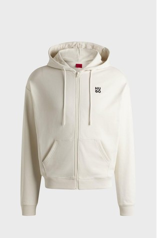 Pamučni pulover s kapuljačom i naslaganim logotipom