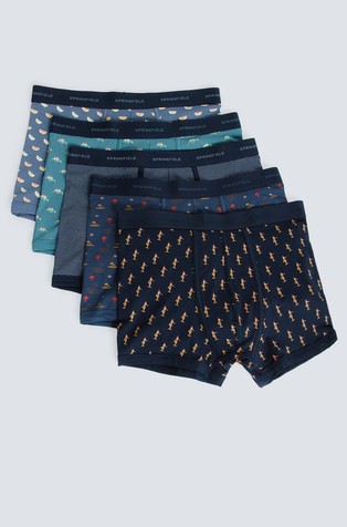 5-pack boxers in stretch cotton
